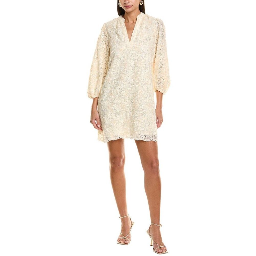 NWT Flora Bea NYC Noa Lace Shift Mini Dress Cottagecore Boho Coquette Bridal